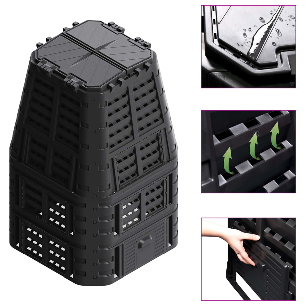 Composteur de jardin Noir