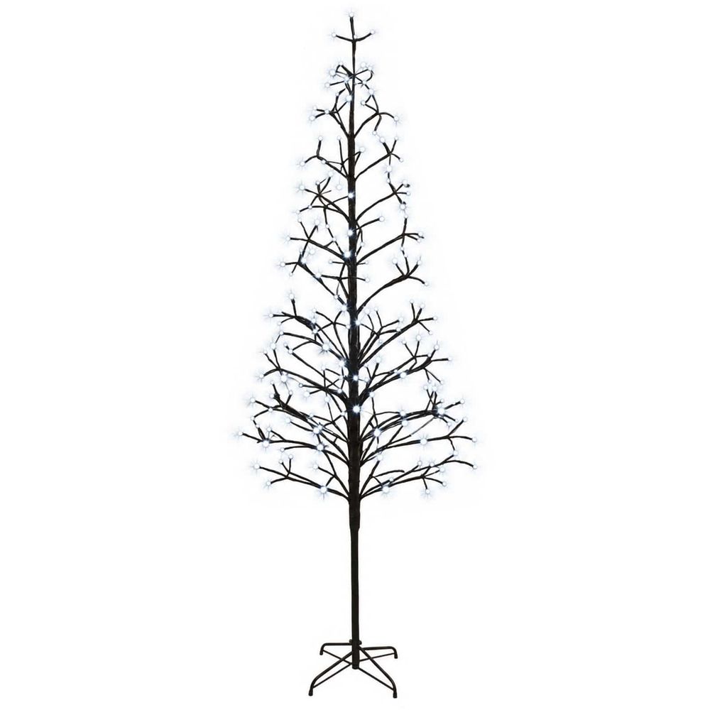 Sapin de noël lumineux led noir 47 x 210 cm acier 228 led
