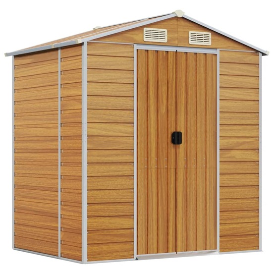 Abri de jardin marron clair 191x130x198 cm acier galvanisé