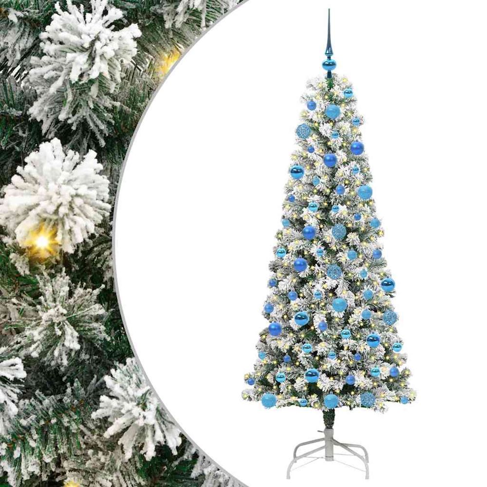 Sapin de noël artificiel à branches articulées vert et blanc