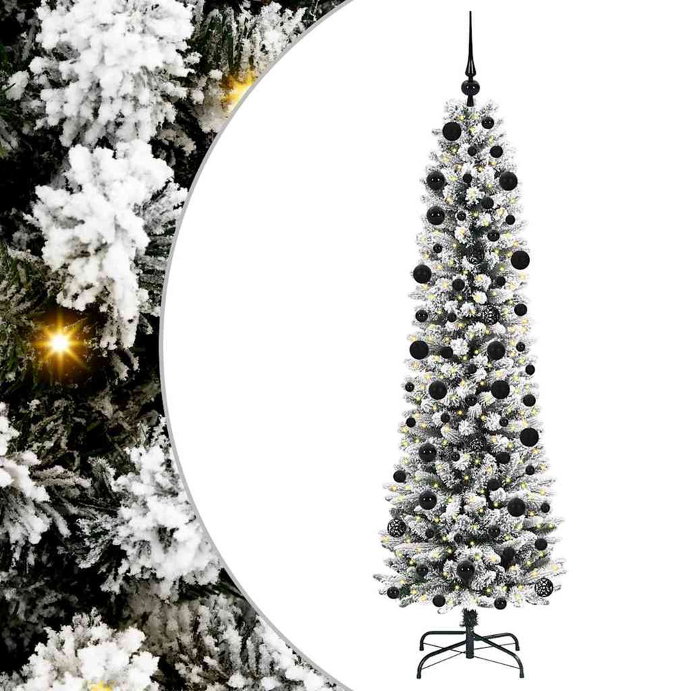 Sapin de noël artificiel blanc 210 cm pvc, métal et plastique