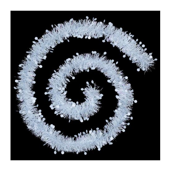 Guirlande de noël large 10 cm blanc avec pastilles longueur 2 mètres