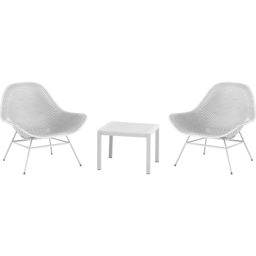 Lot de 2 fauteuils de jardin avec table basse 