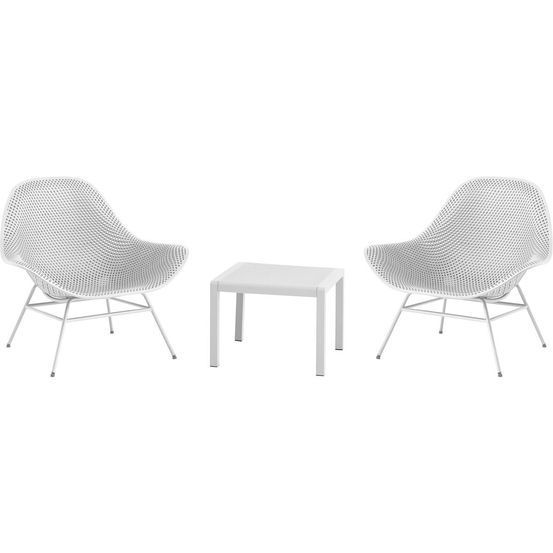 Lot de 2 fauteuils de jardin avec table basse