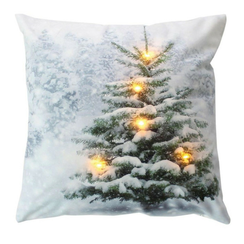 Coussin déco de noël led 
