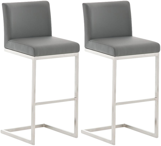 Lot de 2 tabourets de bar paros simili cuir