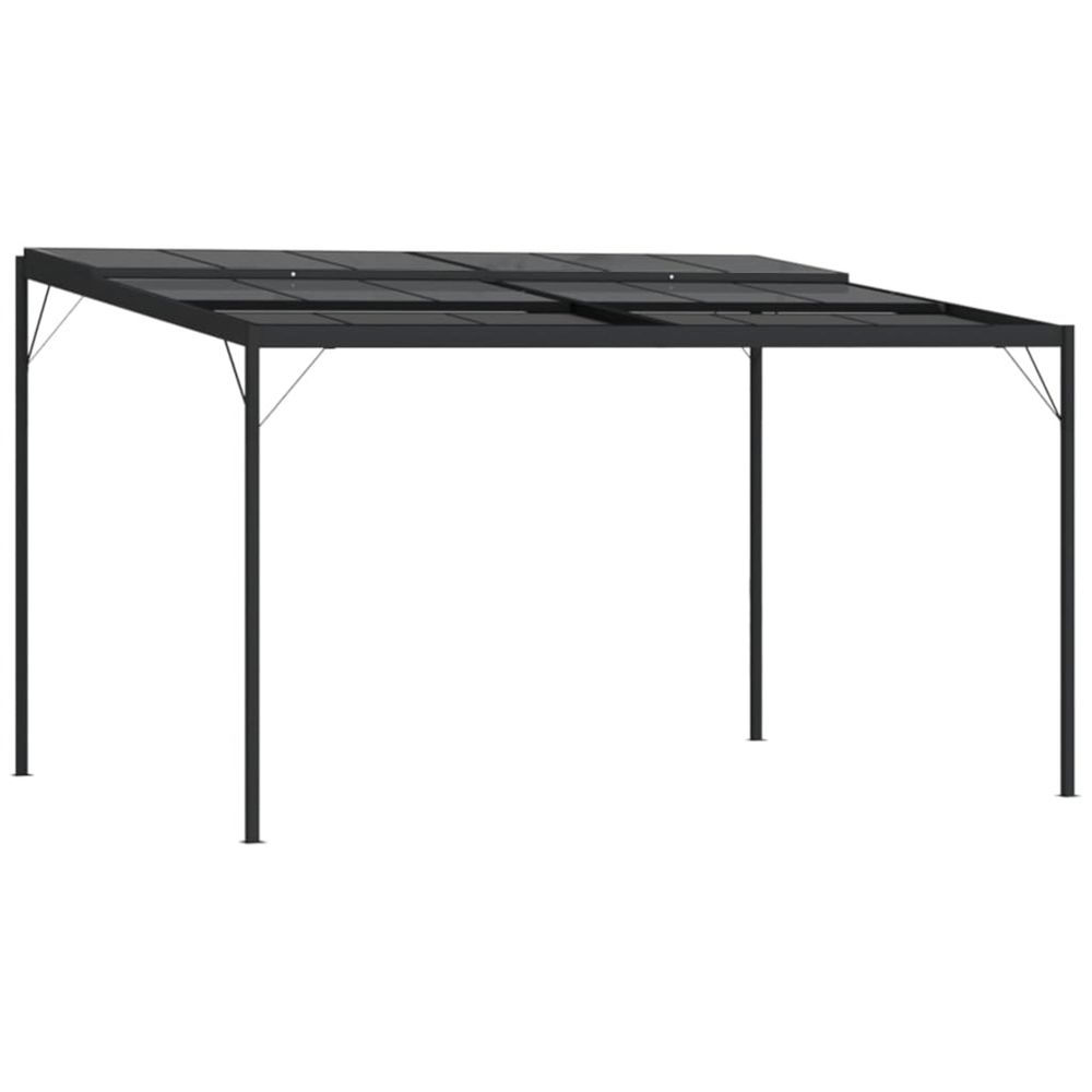 Belvédère avec toit anthracite 4x3x2,5 m aluminium et acier