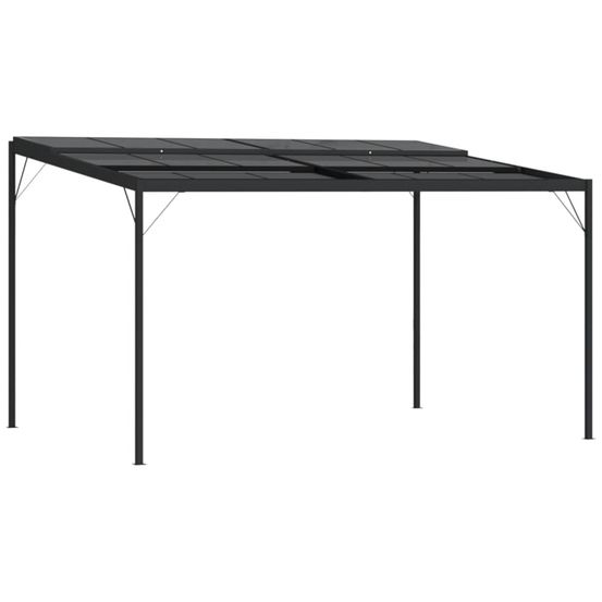 Belvédère avec toit anthracite 4x3x2,5 m aluminium et acier