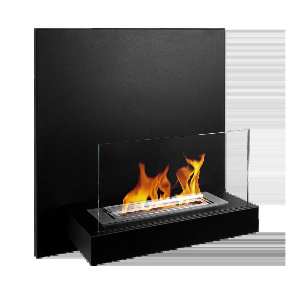 Cheminée bioéthanol murale board 45 x 47 x 16,5 cm noir mat avec vitre