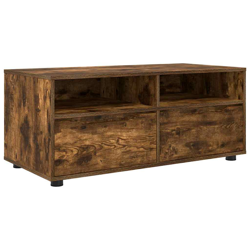 Meuble tv chêne fumé 100 x 48 x 43 cm bois d'ingénierie