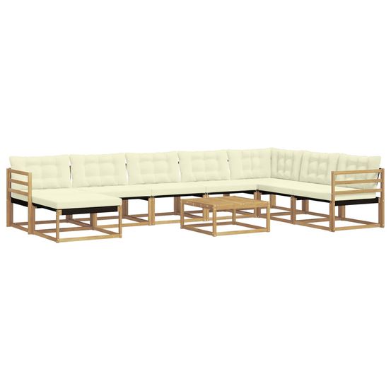Ensemble de canapés d'extérieur 9 pc blanc et crème