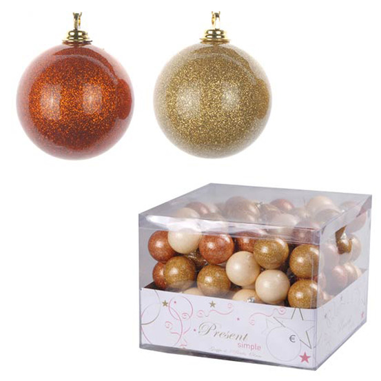3 boules de noel or