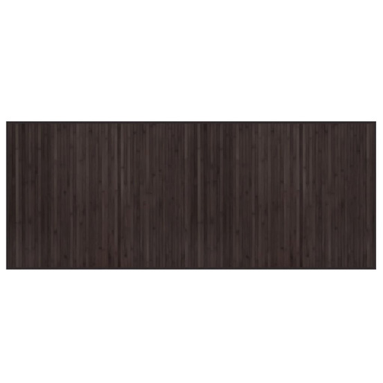 Tapis rectangulaire marron foncé 80x200 cm bambou