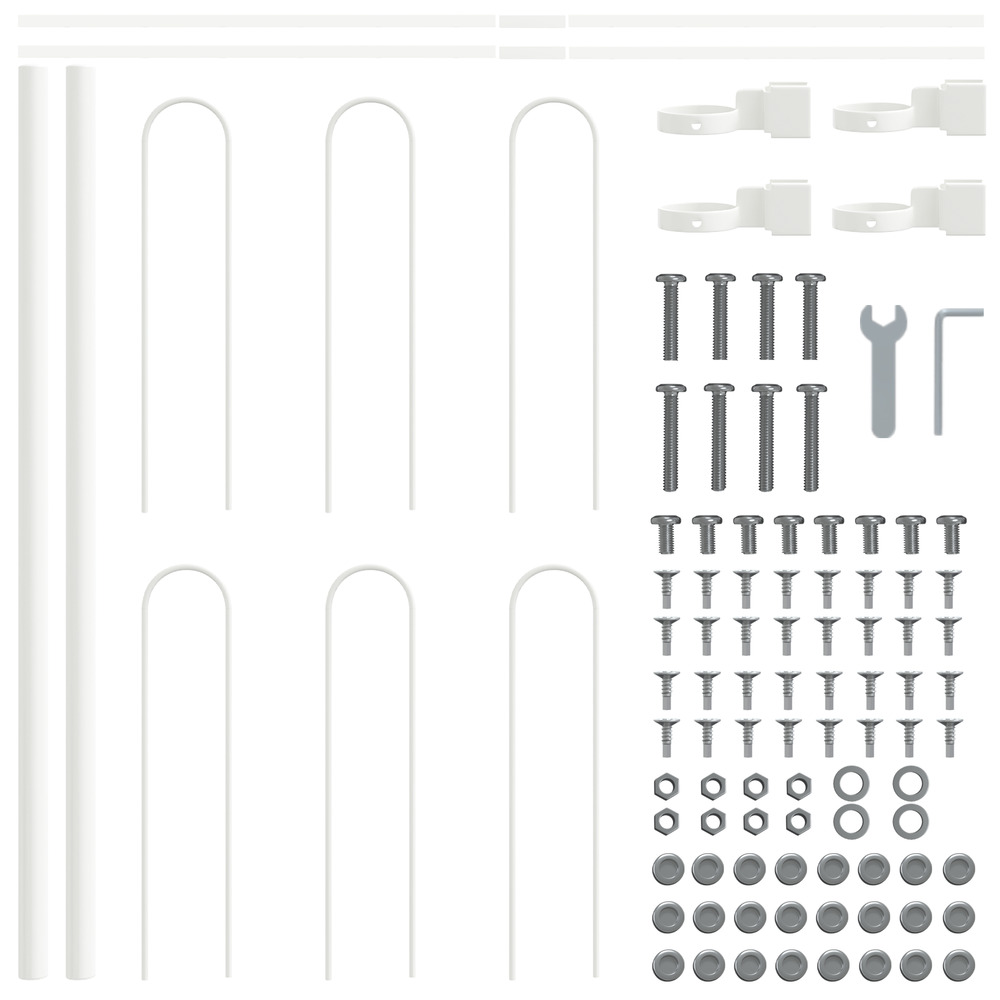 Clôture de jardin avec haut arrondi blanc 8.5x0.6 m en acier