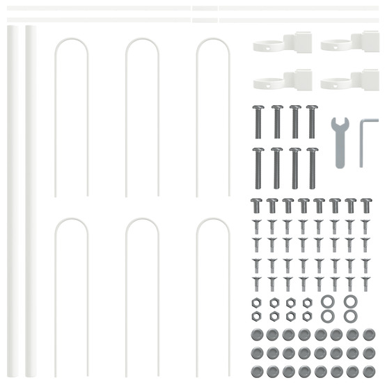 Clôture de jardin avec haut arrondi blanc 8.5x0.6 m en acier