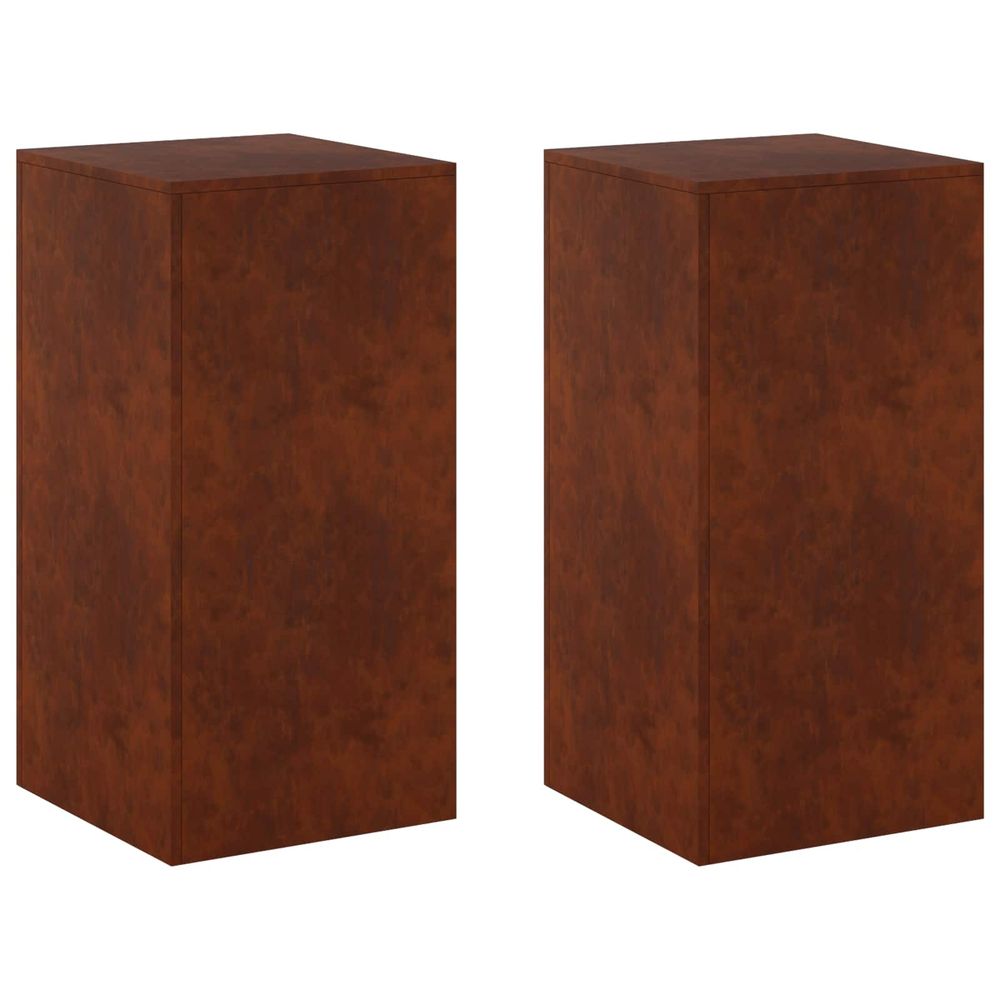 Support de plante 2 pcs rouillé 40 x 40 x 80 cm acier patiné