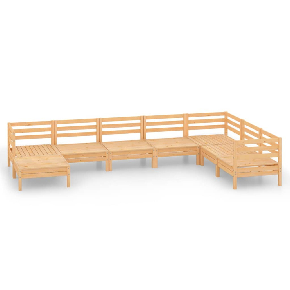 Salon de jardin 8 pcs bois de pin massif