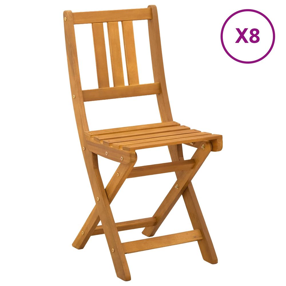Chaises de bistrot d'extérieur 8 pc naturel