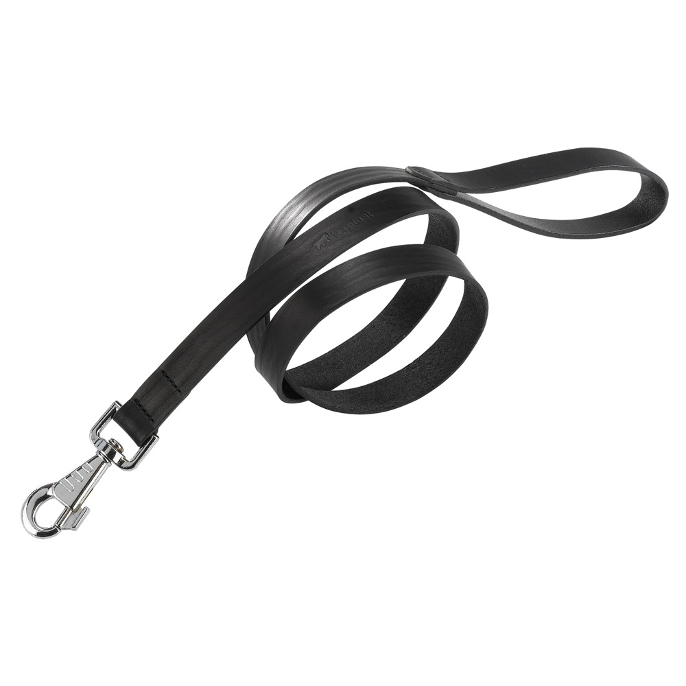 Laisse en cuir véritable chien chiens noir cuir naturel ferplast