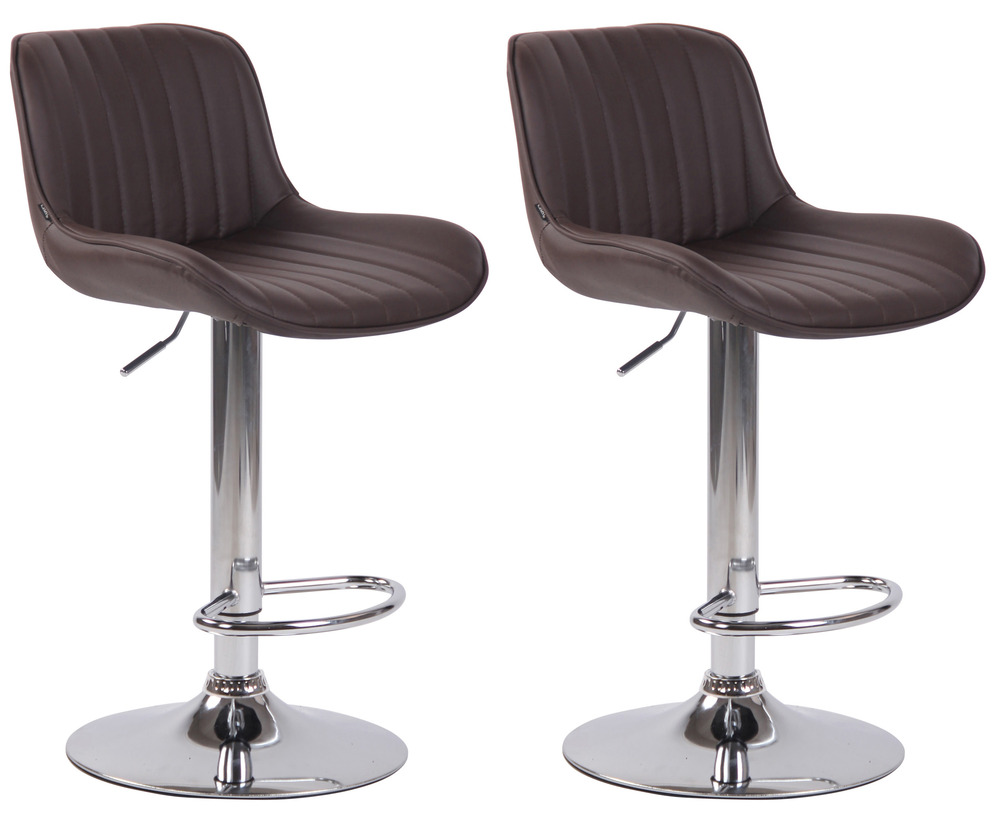Lot de 2 tabourets de bar lentini simili cuir chromé