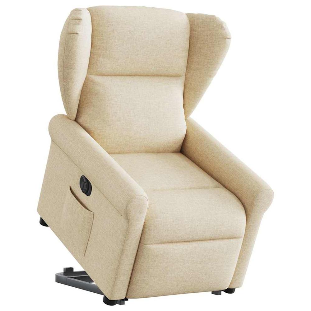 Fauteuil inclinable électrique crème tissu