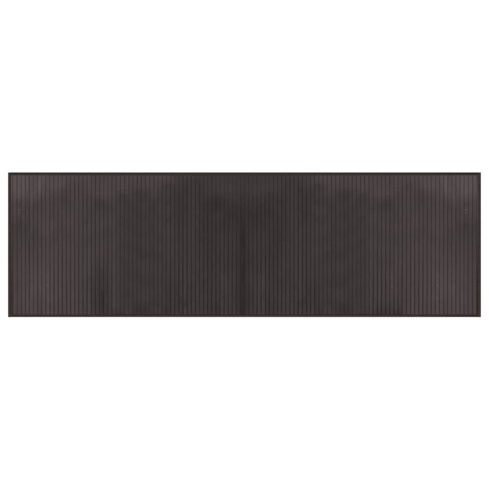 Tapis rectangulaire marron foncé 60x200 cm bambou
