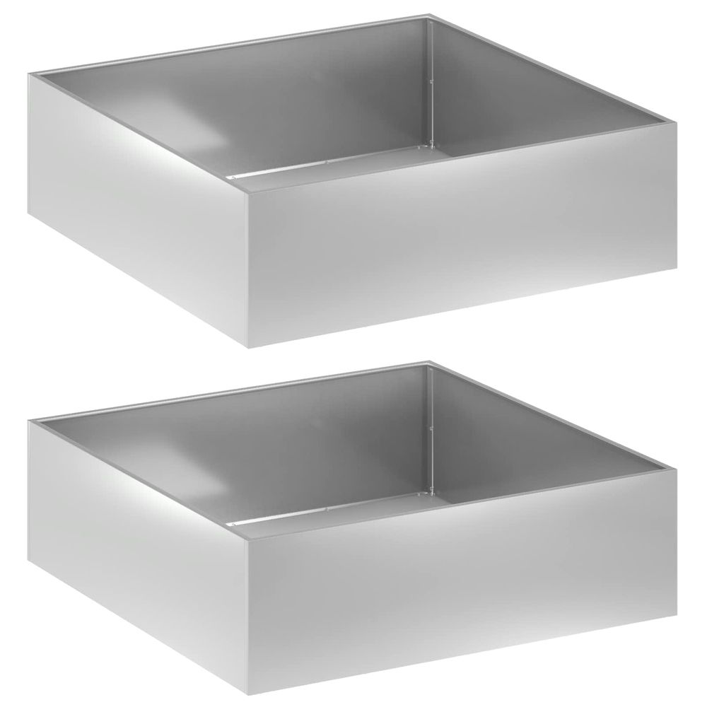 Cache-pot de jardin 2 pc argenté 80 x 80 x 30 cm