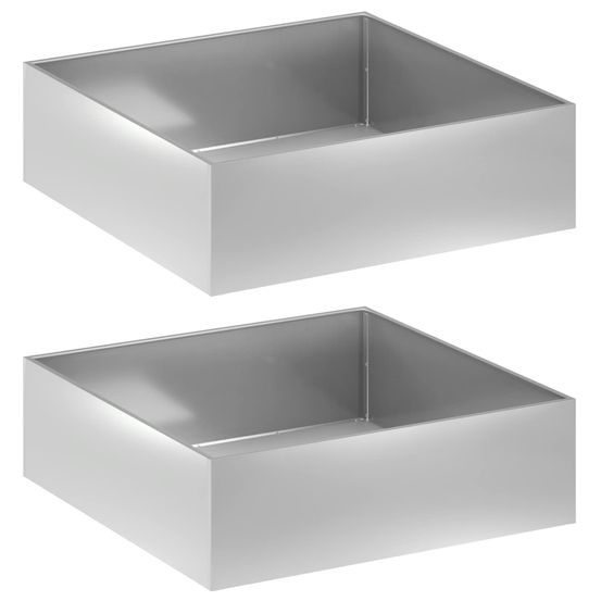 Cache-pot de jardin 2 pc argenté 80 x 80 x 30 cm