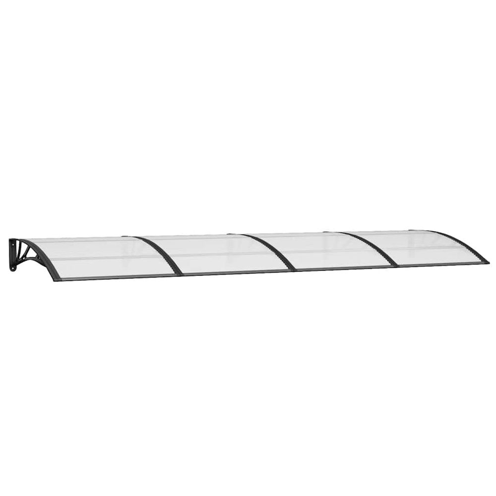 Auvent de porte noir 350x100 cm polycarbonate