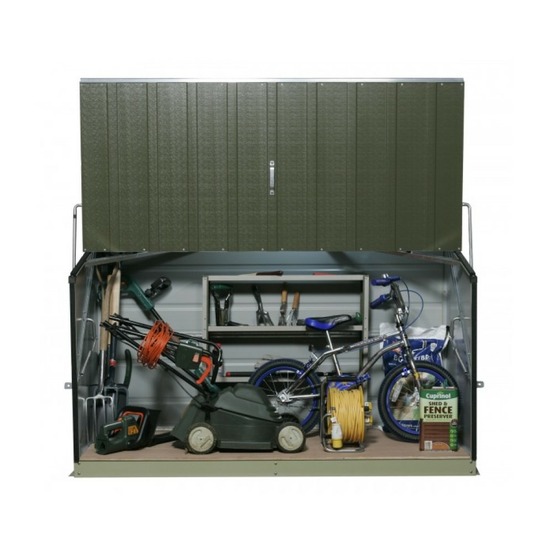 Coffre de rangement métal 1500l vert - 1,51m² utile - storeguard