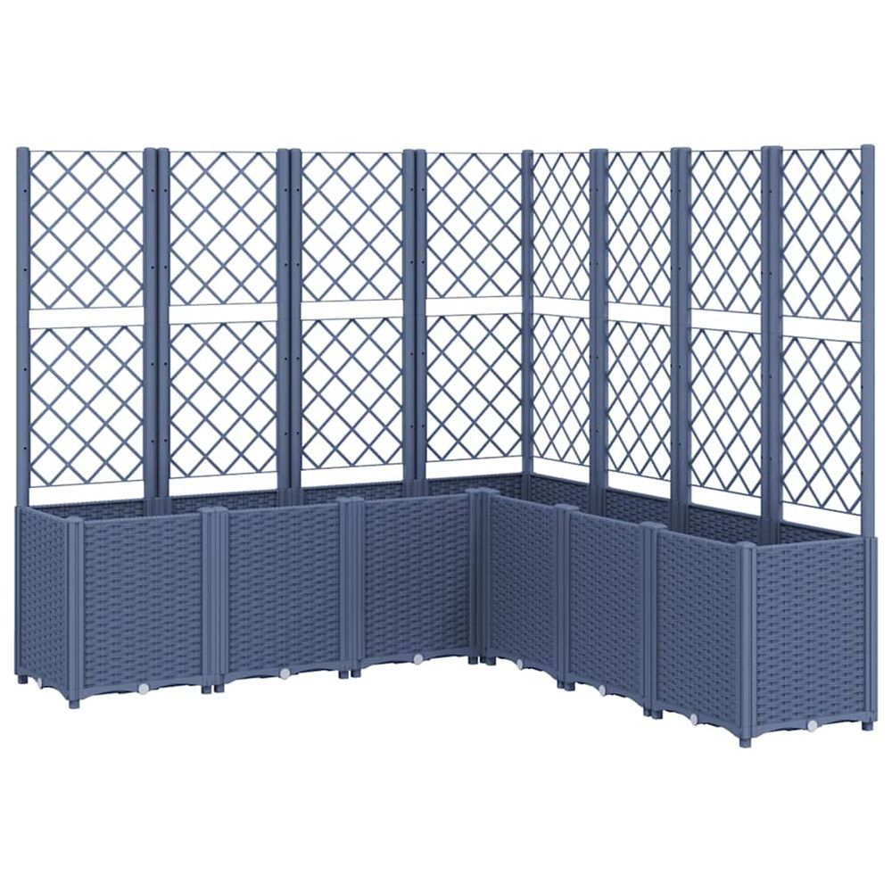 Jardinière d'extérieur avec treillis bleu gris 160x160x140 cm pp