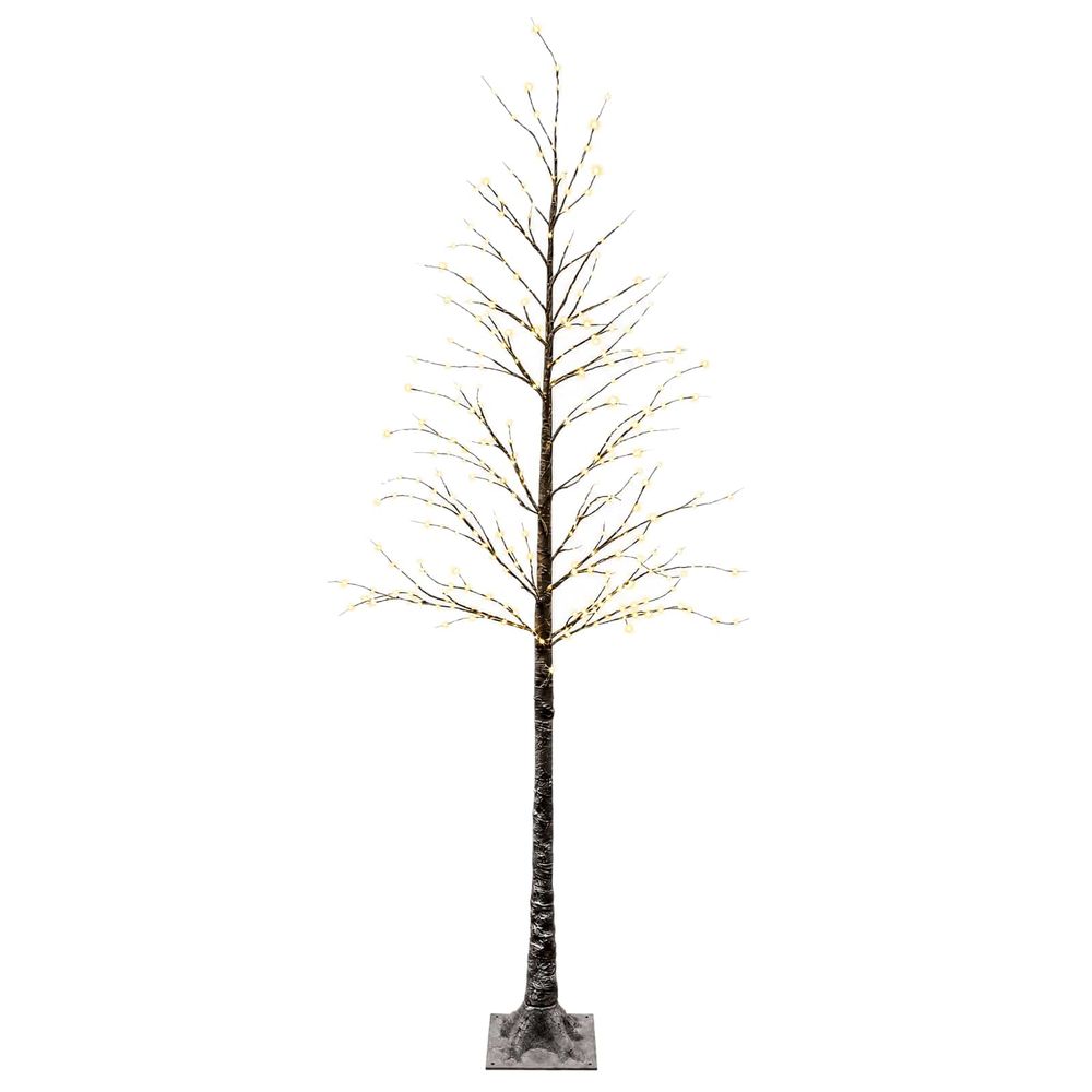 Sapin de noël enneigé avec led marron 25 x 25 x 240 cm
