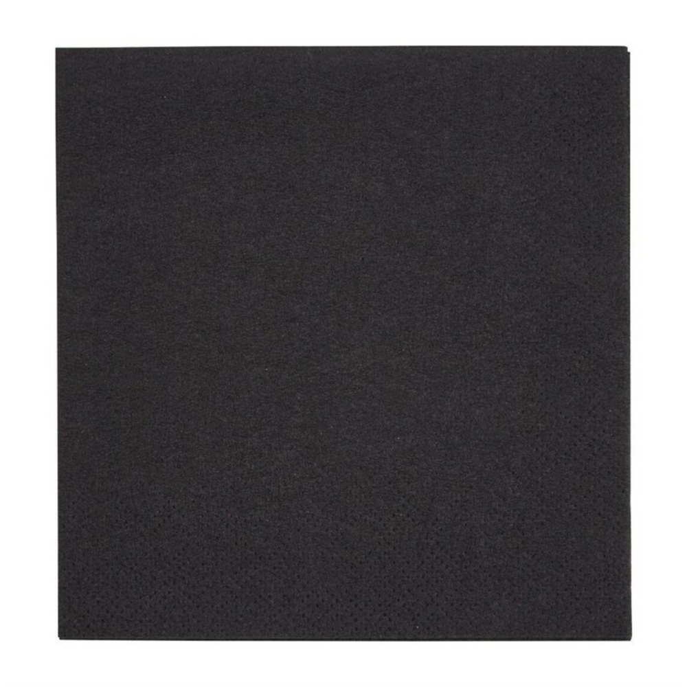 Serviettes cocktail 2 plis format 1/4 recyclable 240mm noires - lot de 4000 - fiesta