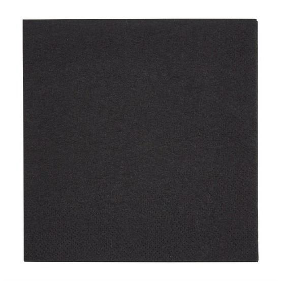 Serviettes cocktail 2 plis format 1/4 recyclable 240mm noires - lot de 4000 - fiesta