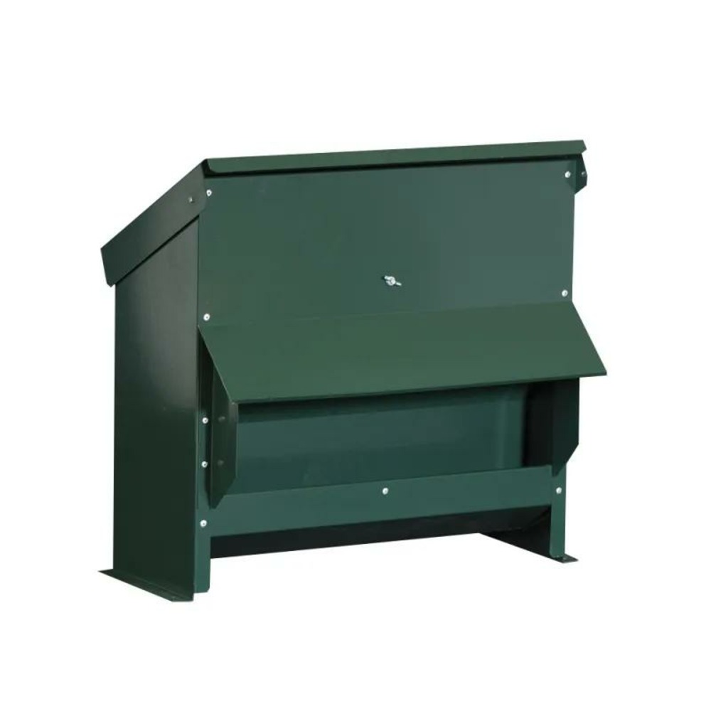 Mangeoire trémie galvanisée verte anti gaspillage 20 kg