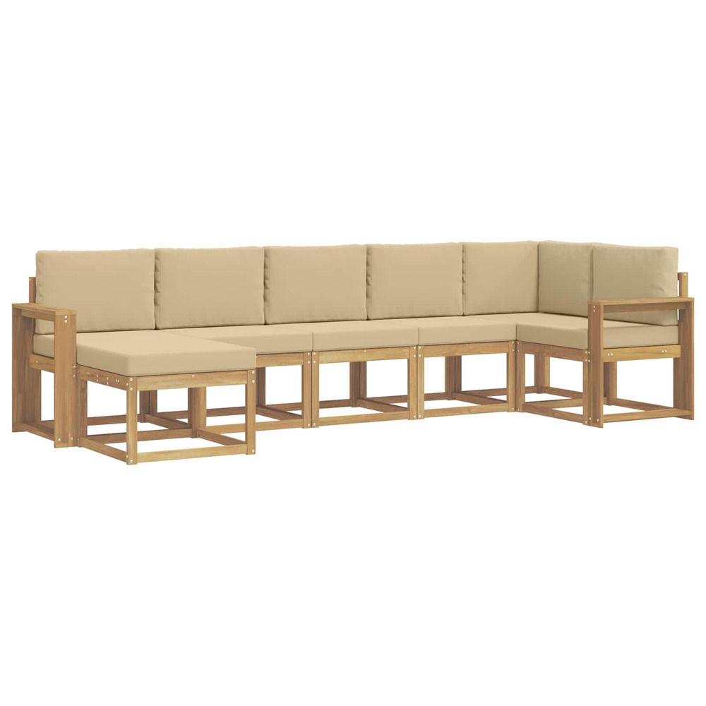 Ensemble de canapés d'extérieur 7 pc blanc et beige polyester