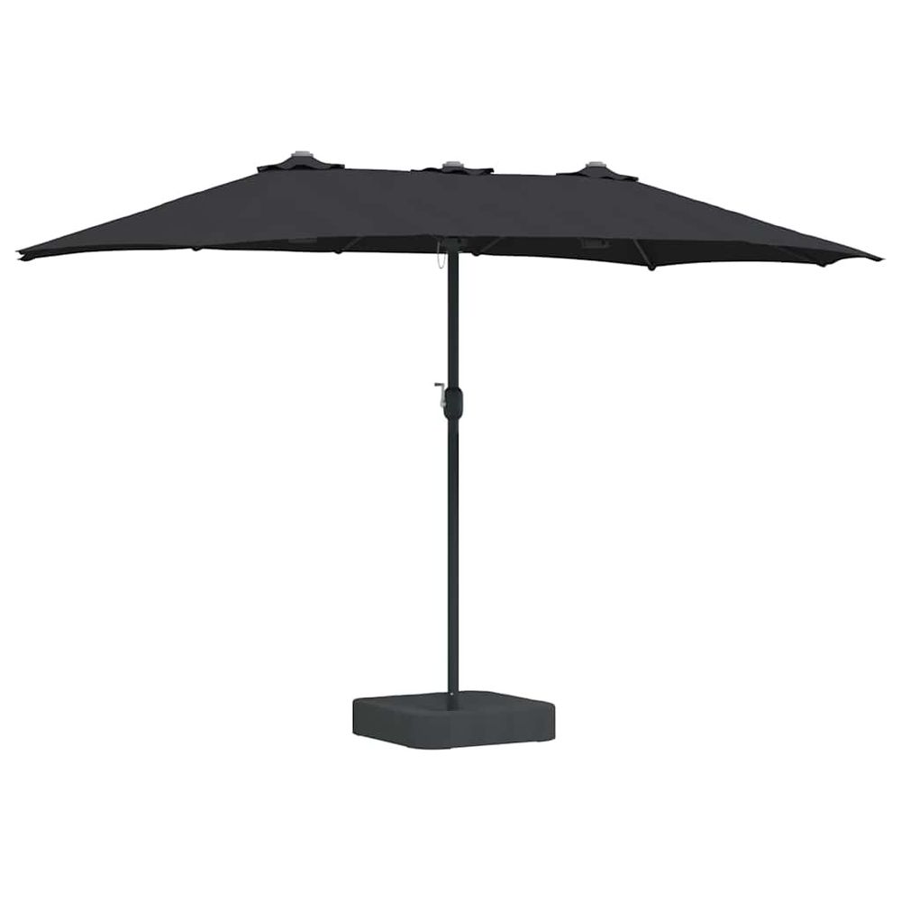 Parasol de jardin 385 x 209 x 244 cm polyester et acier noir