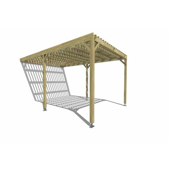 Pergola bois • 3m x 5m • adossée • sens largeur • lattage bois • livraison comprise