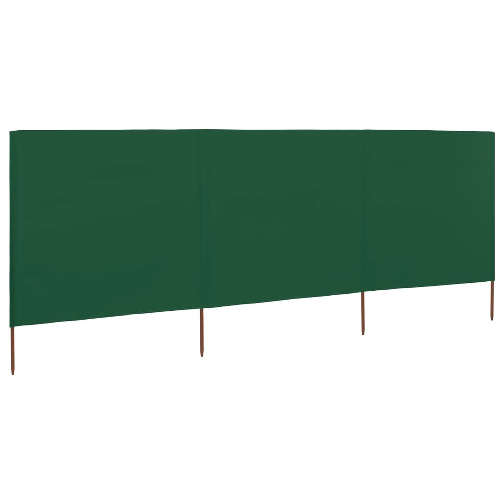Brises-vue paravent 3 panneaux tissu 400 x 120 cm vert