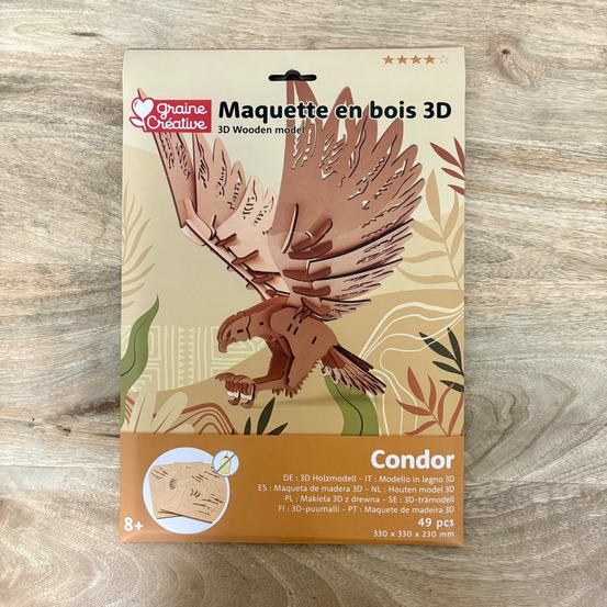 Maquette 3d en bois - condor