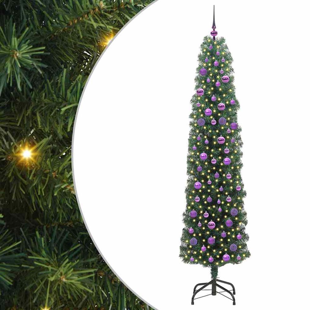Sapin de noël artificiel vert 210 cm pvc et acier et plastique