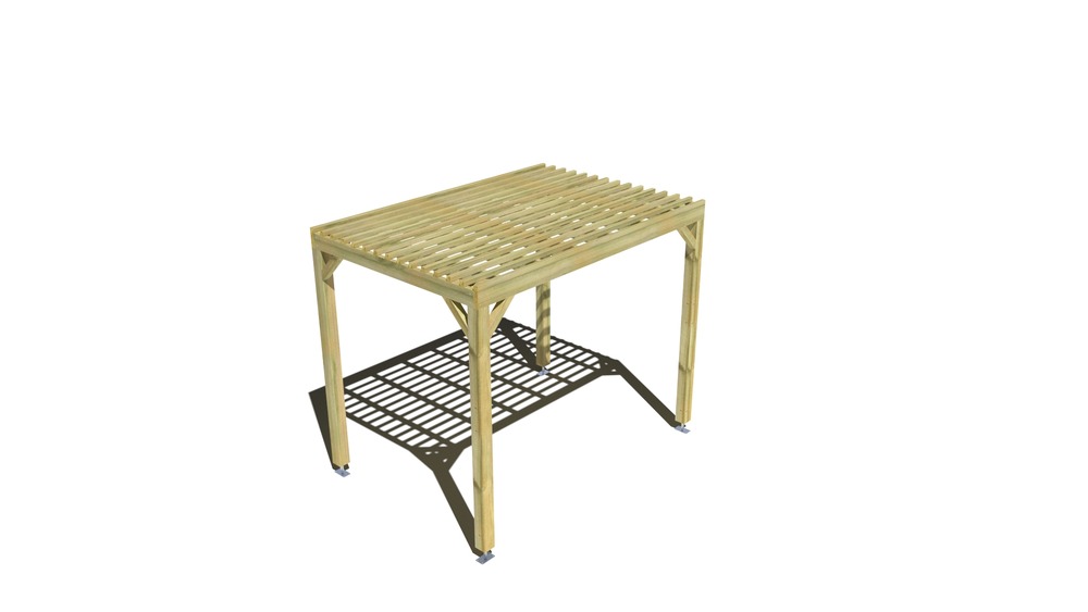 Pergola bois • 3m x 2m • indépendante • sens profondeur • lattage bois • livraison comprise