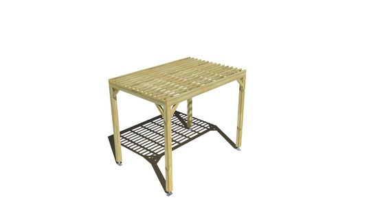 Pergola bois • 3m x 2m • indépendante • sens profondeur • lattage bois • livraison comprise