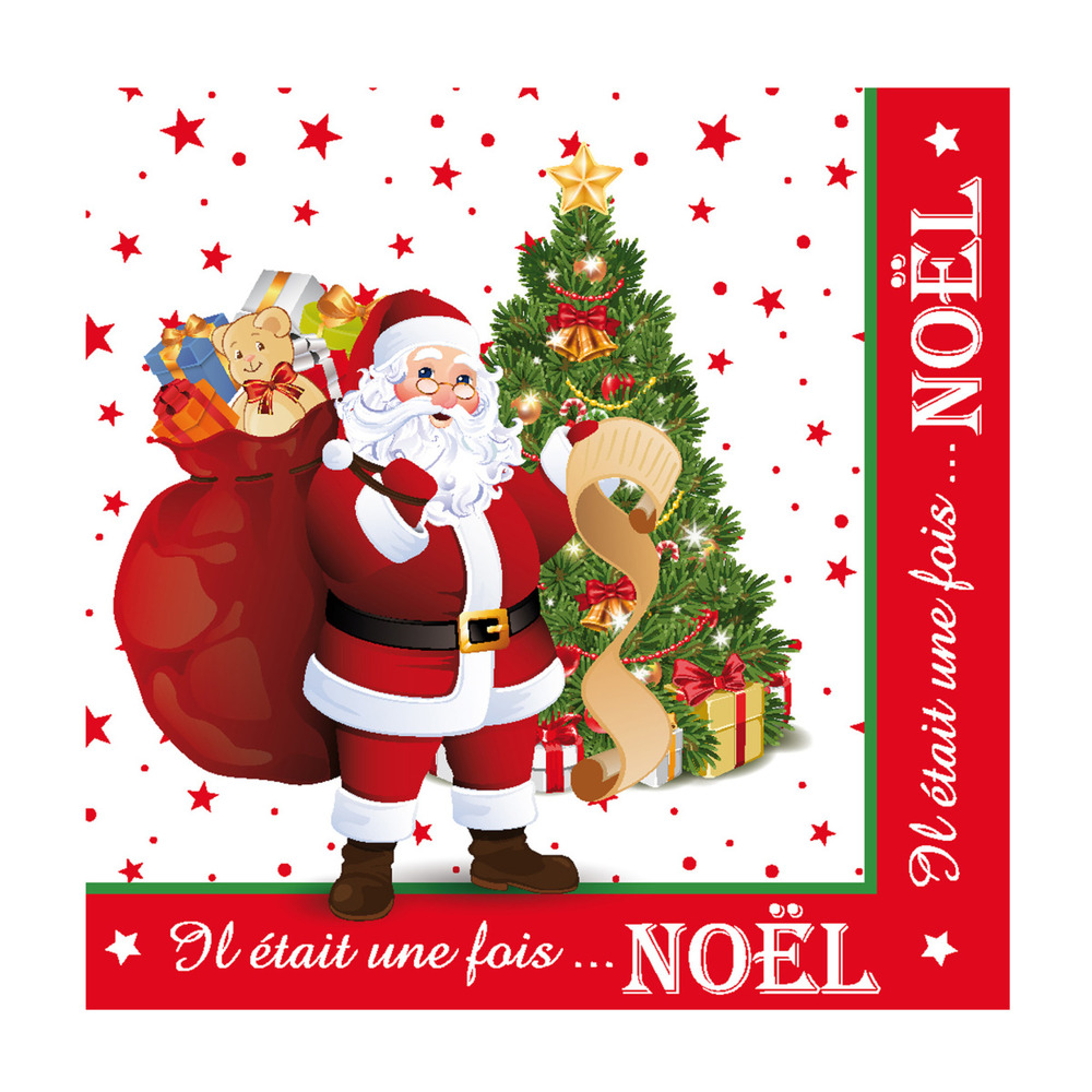 Lot de 20 serviettes en papier il etait une fois noel