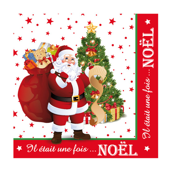 Lot de 20 serviettes en papier il etait une fois noel