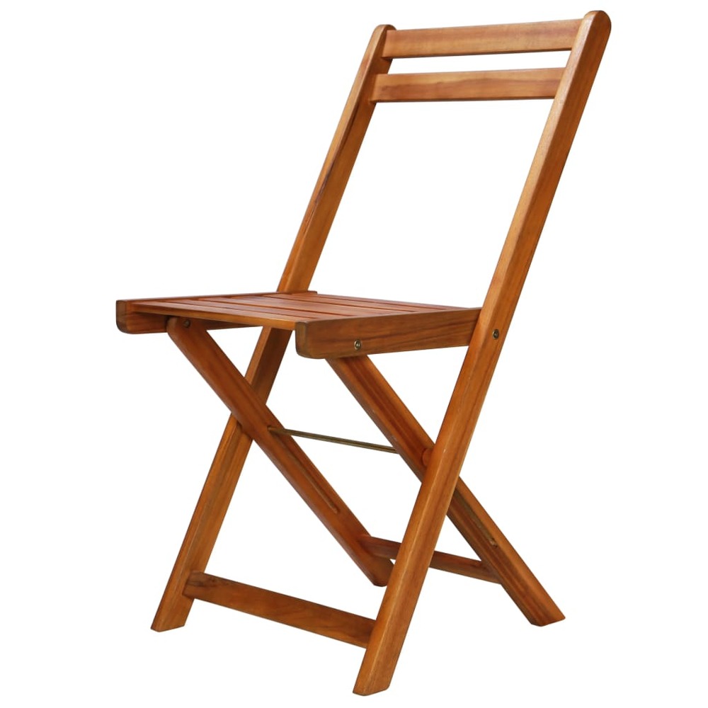 Chaises de bistro d'extérieur lot de 2 bois d'acacia solide