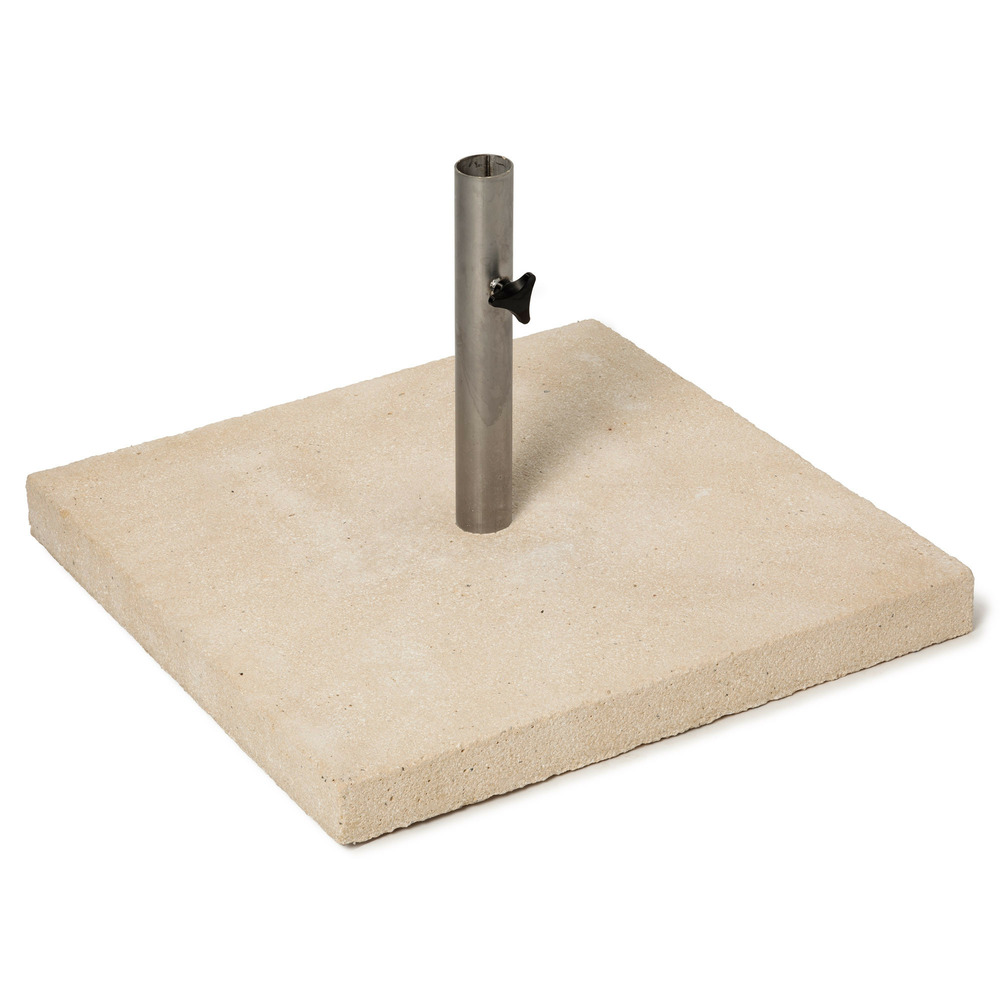 Pied de parasol en pierre bouchardée 60x60x6 cm - ro'ma nature