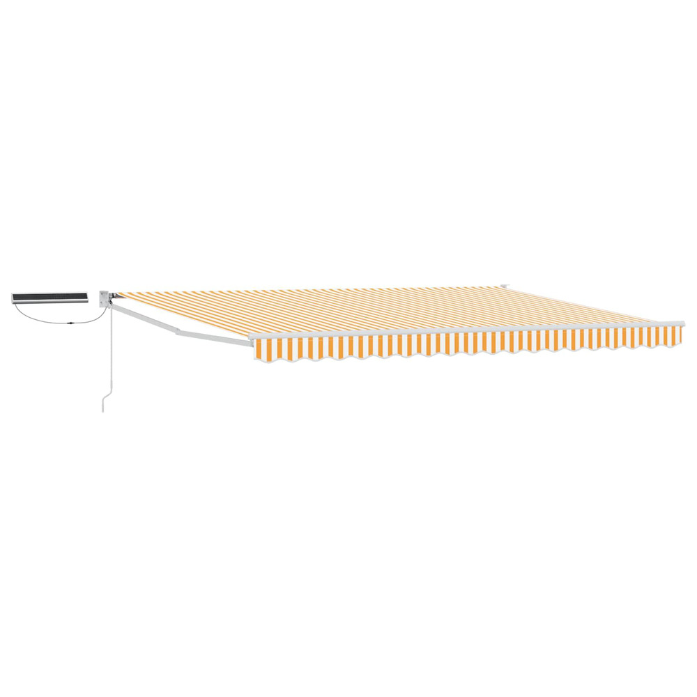 Auvent rétractable électrique jaune et blanc 4,5 × 3 m