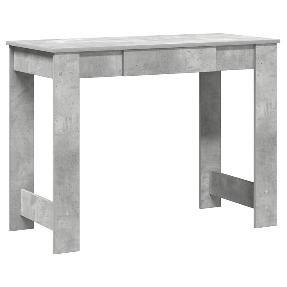 Bureau gris béton 100x45x75 cm bois d'ingénierie
