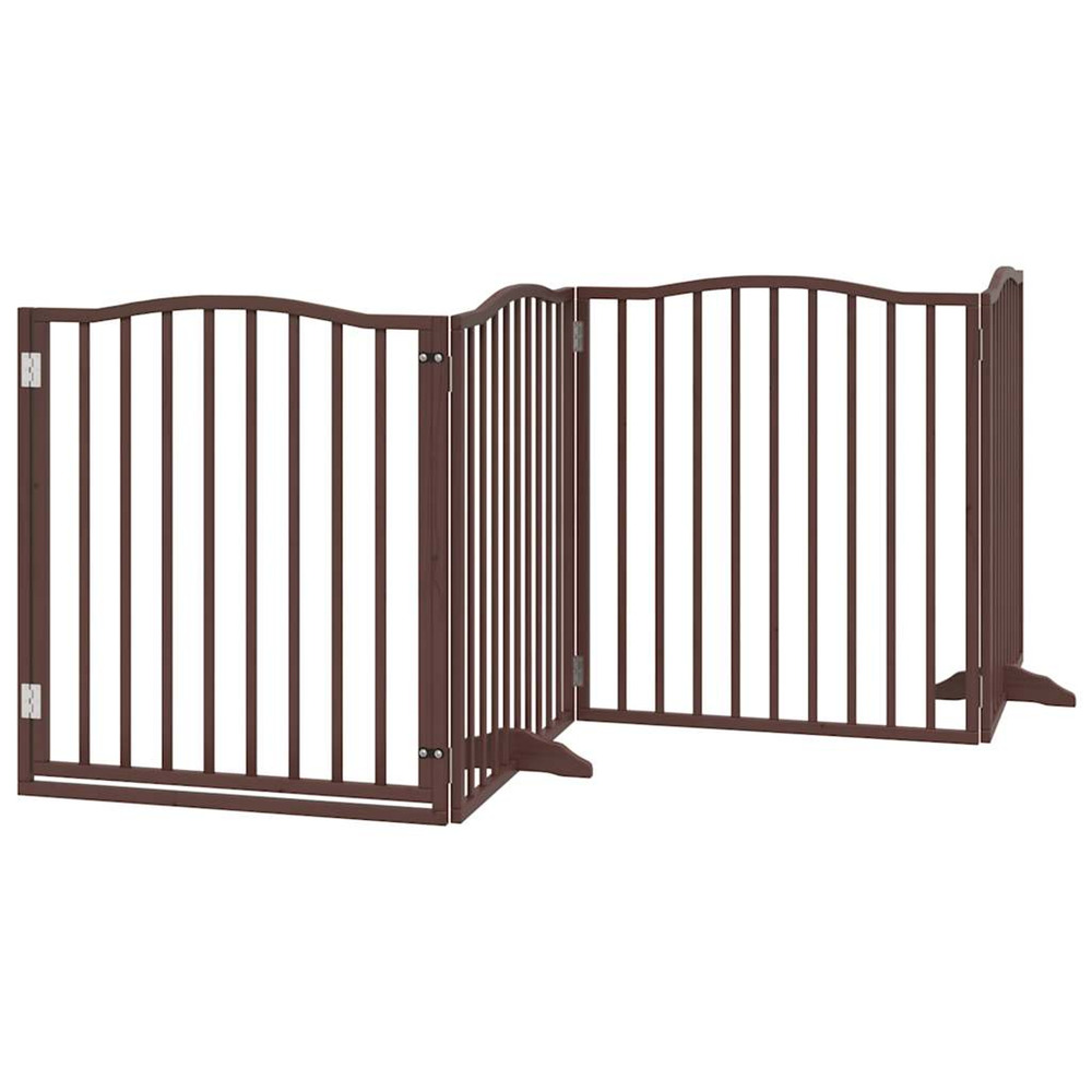 Barrière pour chiens avec porte 4 panneaux bois de peuplier
